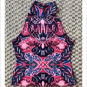 Free People patterned bodysuit.